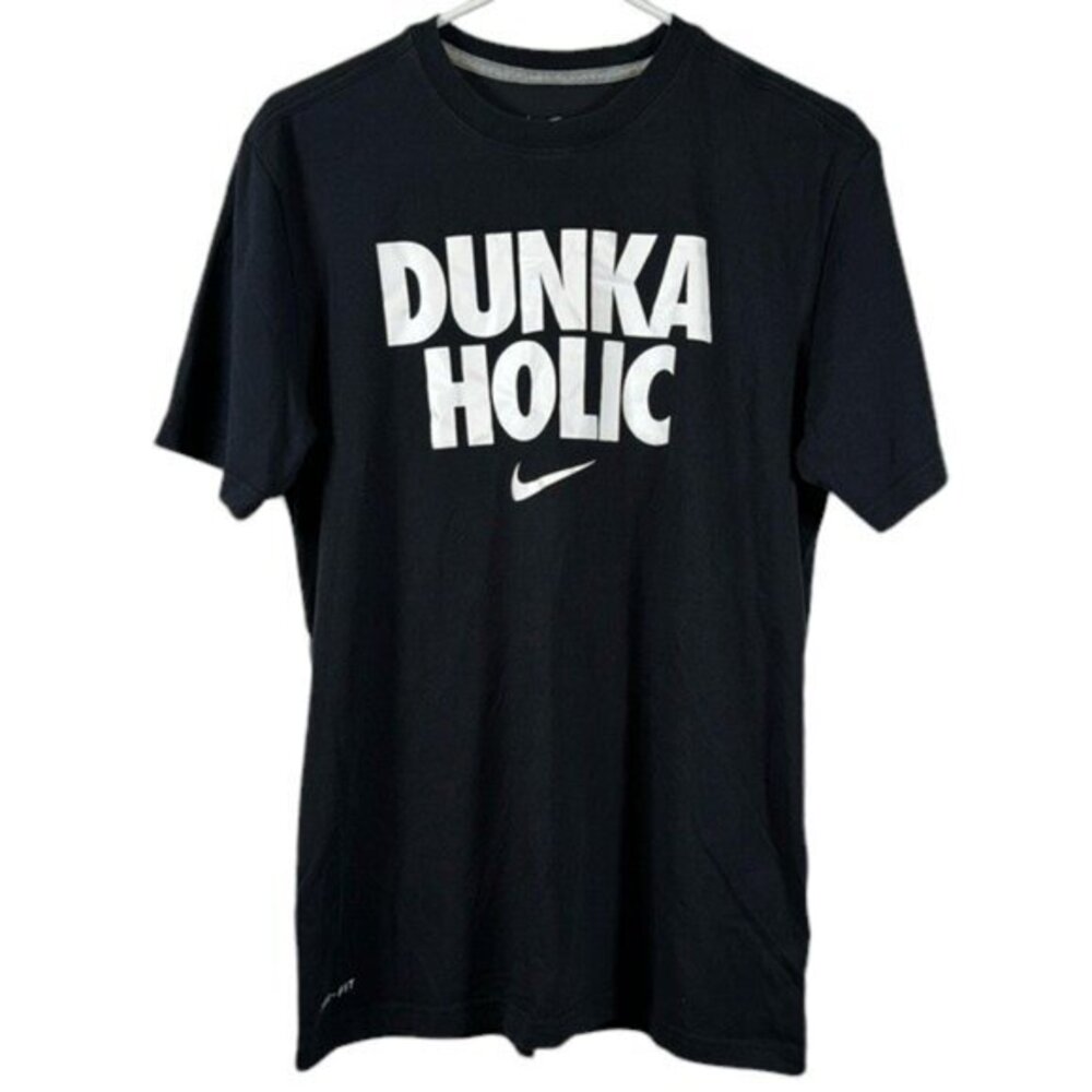 Nike Dri-Fit Black “Dunka Holic” Black Graphic T-Shirt Size Med EUC #5597